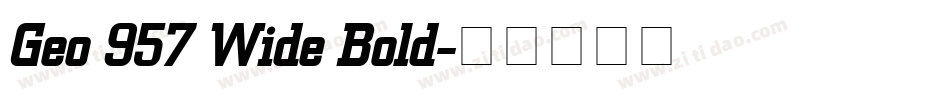 Geo 957 Wide Bold字体转换